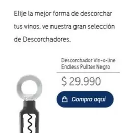 Descorchador Vin-o-line Endless Pulltex Negro