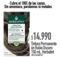 Tintura Permanente 6n Rubio Oscuro 150 Ml, Herbatint