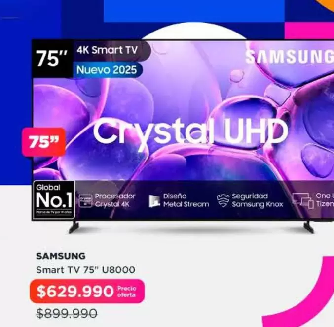 Samsung - Smart Tv 75" U8000