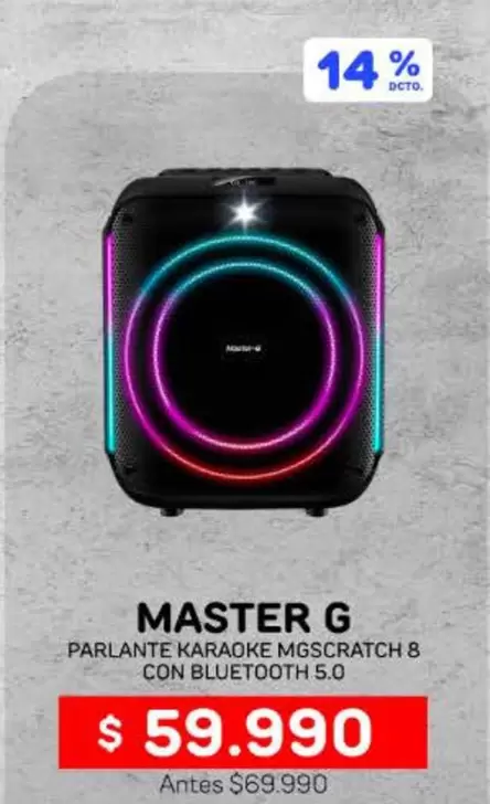 Master-G - Parlante Karaoke Msgmctch 8 Con Bluetooth 5.0