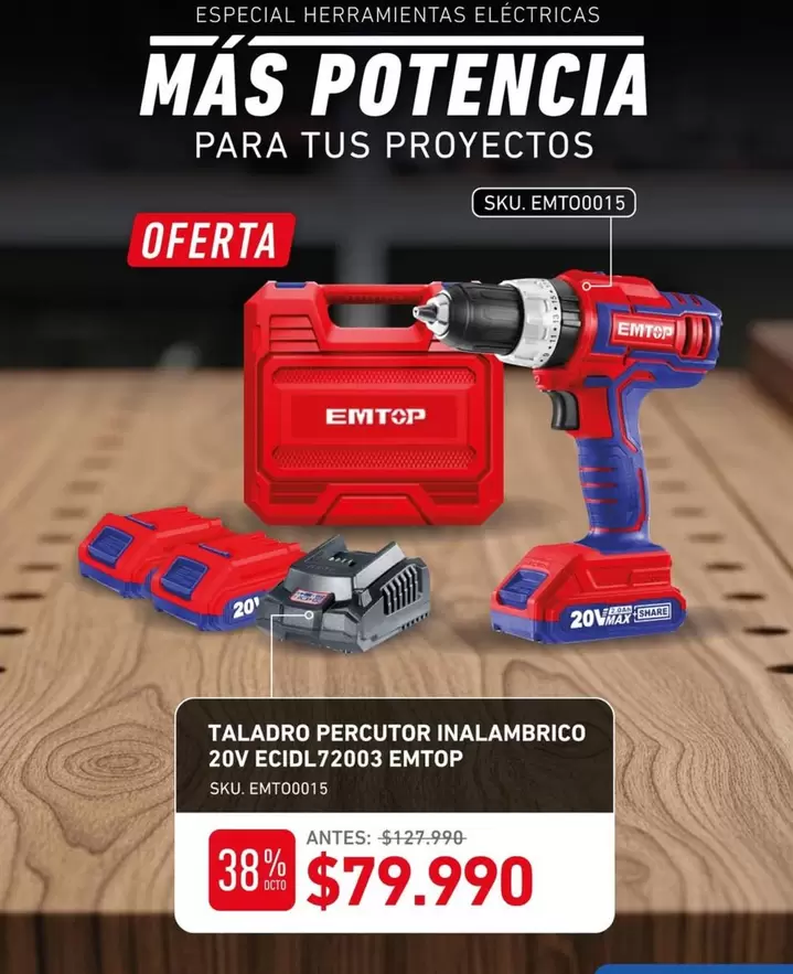 Taladro Percutor Inalambrico 20v Ecid/7203 EXTOP