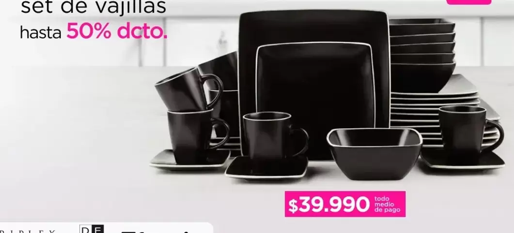 Set De Vajillas Hasta 50% Deto