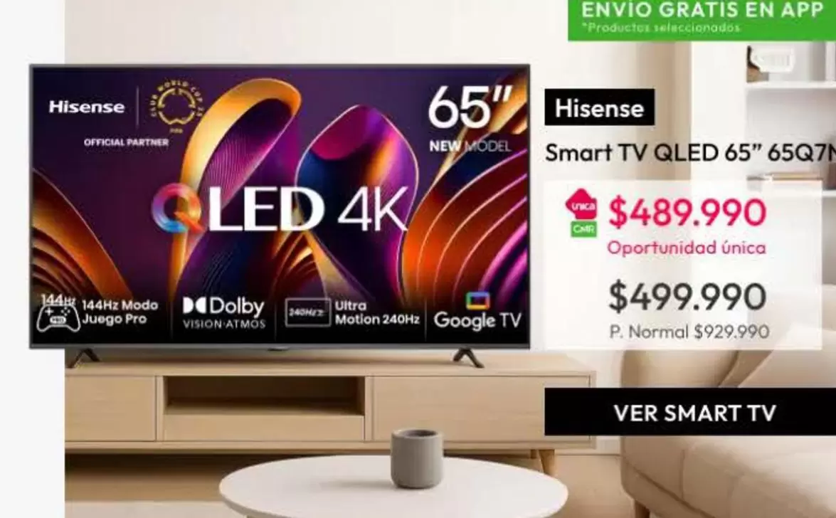 Hisense - Smart Tv Qled 65" 65Q717