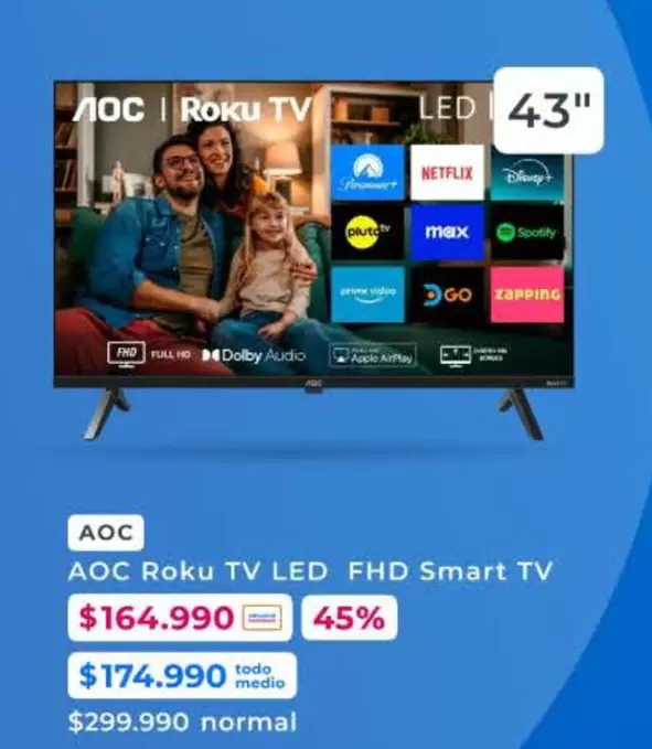 Roku - AOC  Tv Led FHD Smart TV