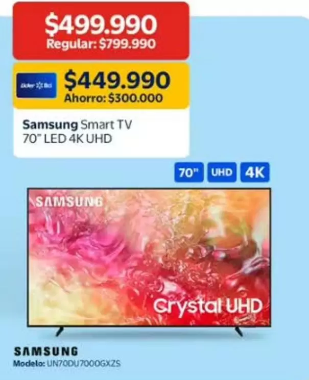 Samsung - Smart Tv 70" LED 4K UHD