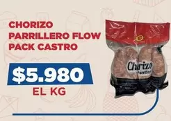 Chorizo Parrillero Flow Pack Castro