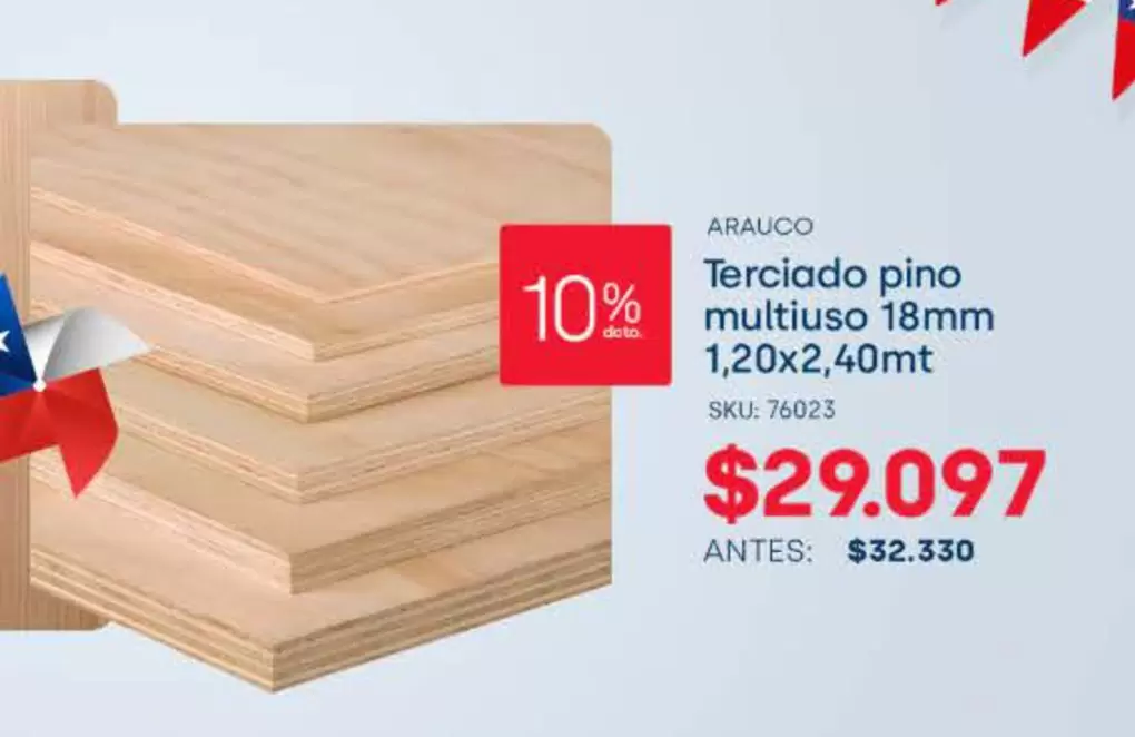 Arauco - Terciado Pino Multiuso 18mm