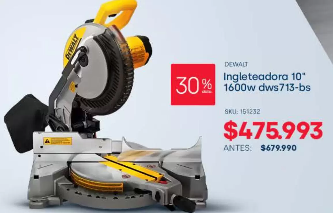 Dewalt - Ingleteadora 10 1600w Dws 713-bs