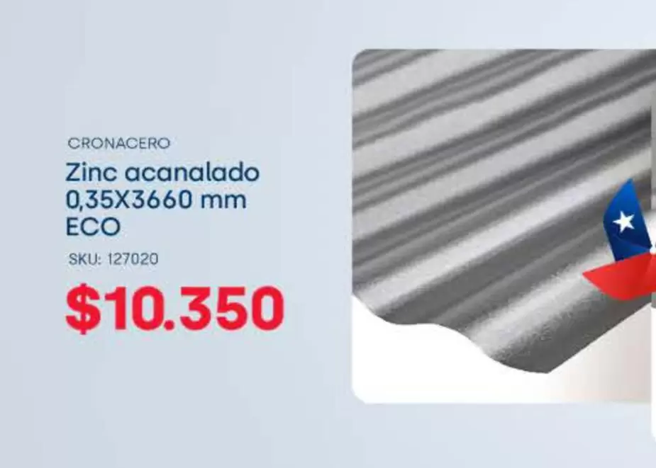 Zinc Acanalado 0,35x3660 Mm Eco