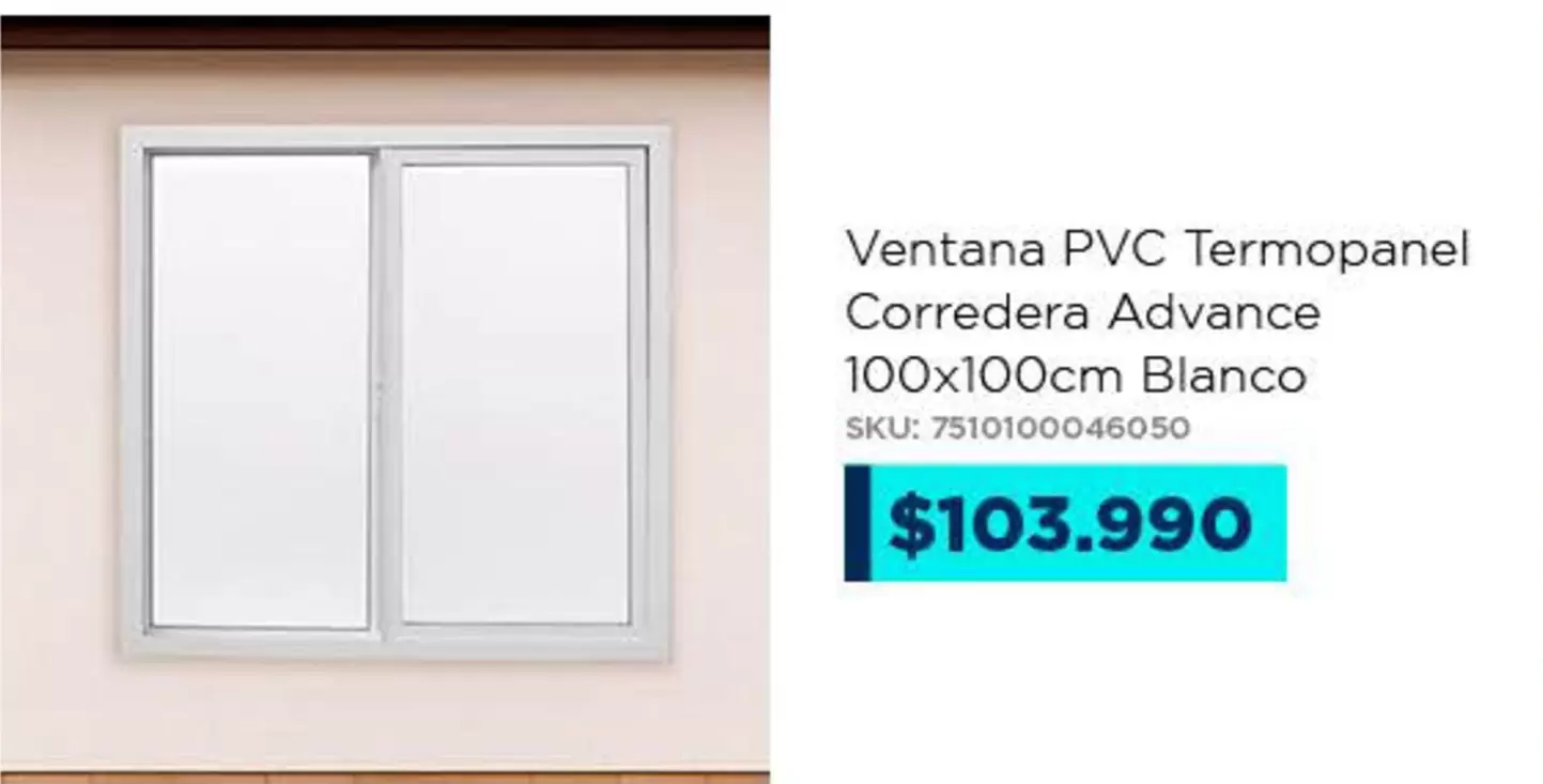Ventana Pvc Termopanel Corredera Advance Blanco