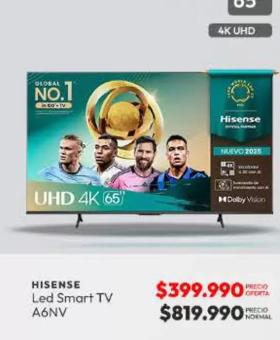 Hisense - led smart tv a6nv