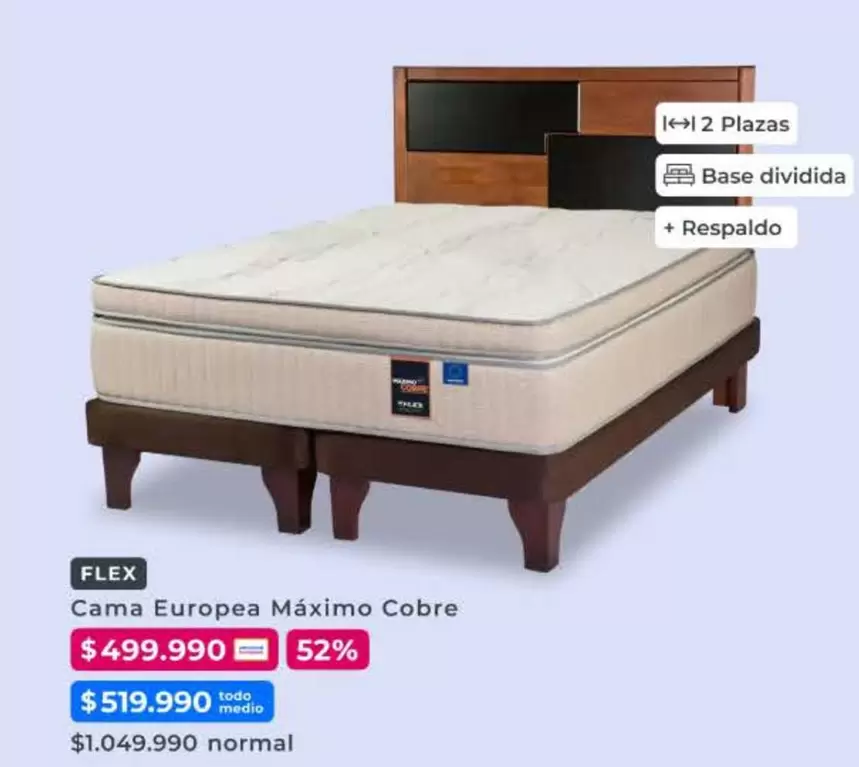 Flex - Cama Europea Máximo Cobre