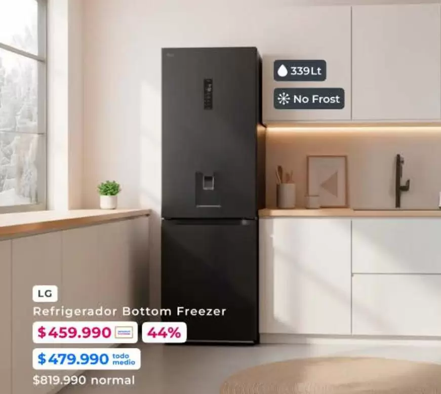 LG - Refrigerador Bottom Freezer