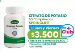 Springlife - Citrato De Potasio