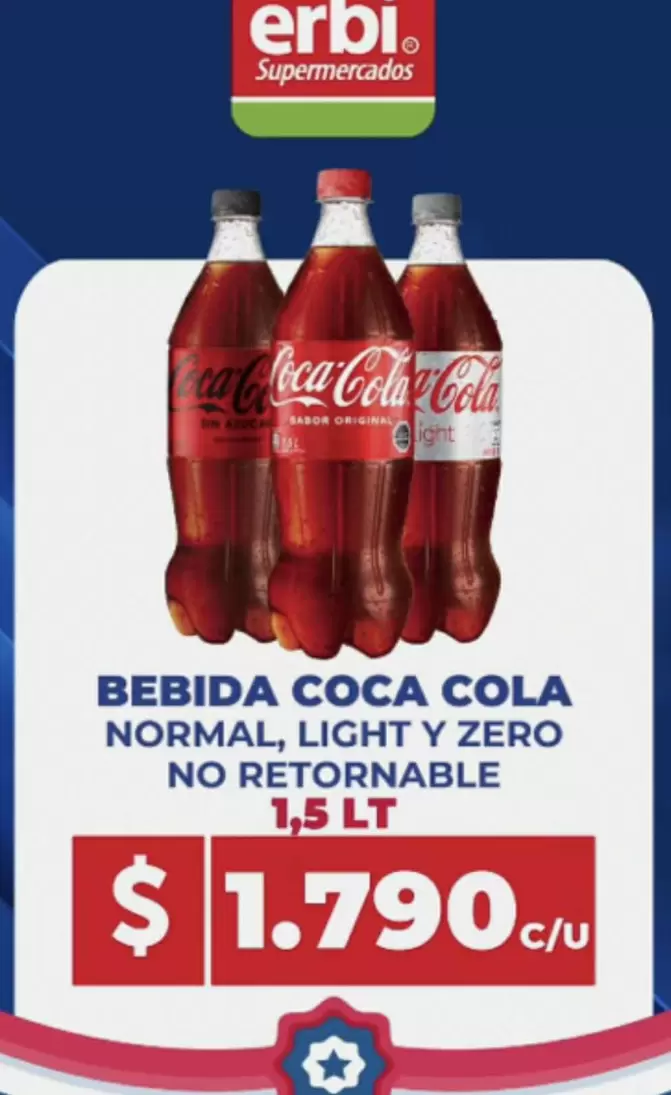 Coca Cola - Bebida  Normal, Light Y Zero No Retornable