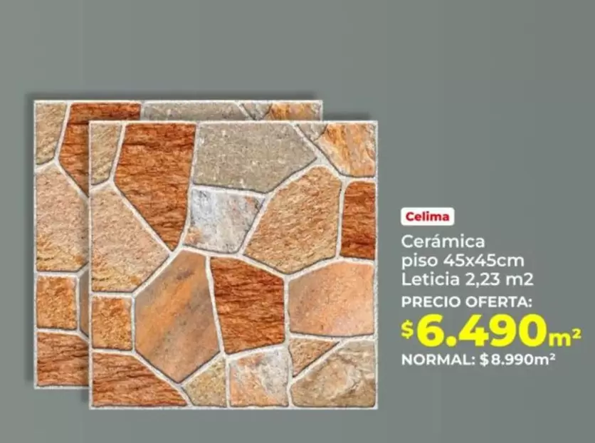 Cerámica piso 45x45cm leticia