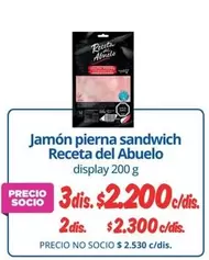 Receta del Abuelo - Jamon Pierna Sandwich
