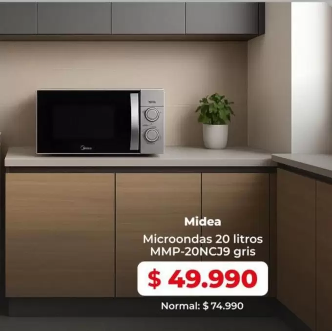 Midea - Microondas 20 Litros MMP-20NCJ9 gris