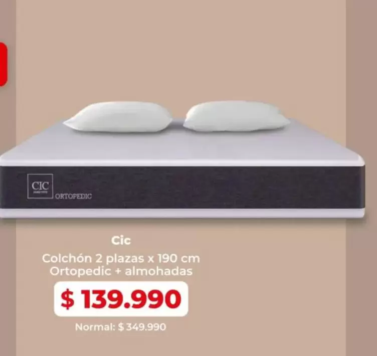 Cic - Colchon 2 Plazas Ortopedic + Almohadas