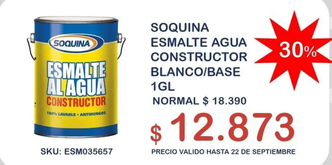 Soquina -  Esmalte Agua Constructor Blanco/base