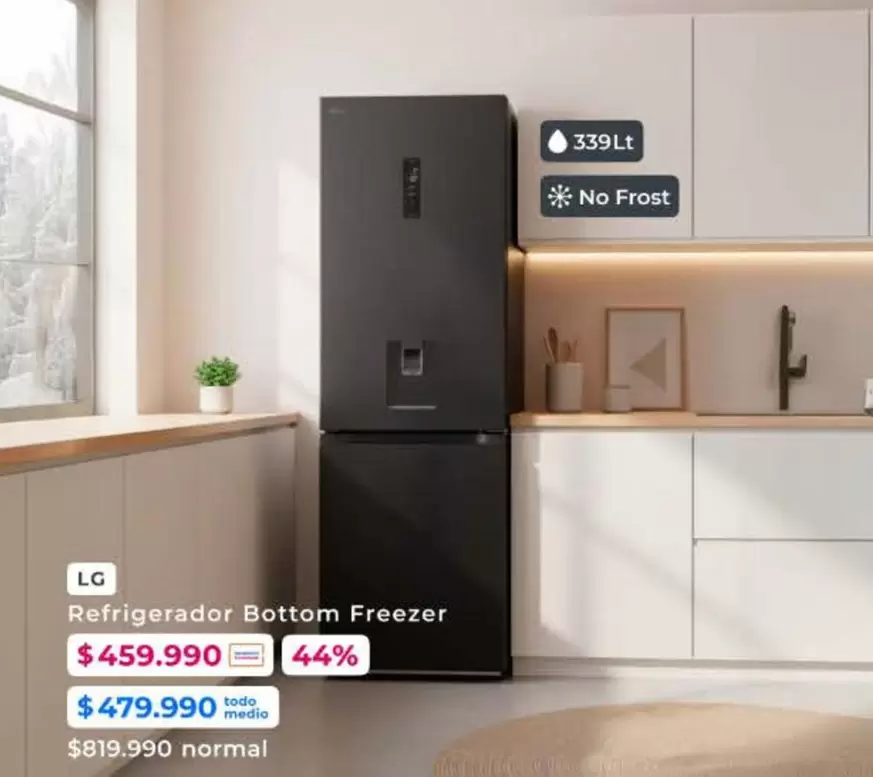 LG - Refrigerador Bottom Freezer