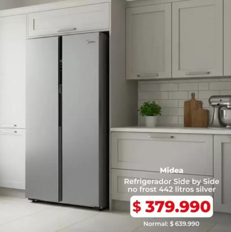 Midea - Refrigerador Side By Side No Frost 442 Litros Silver