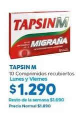 Tapsin - 10 Comprimidos Recubiertos Lunes Y Viemes