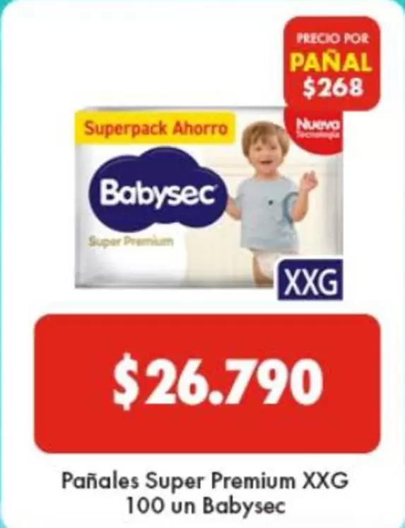 Babysec - Pañales Super Premium Xxg 100 Un