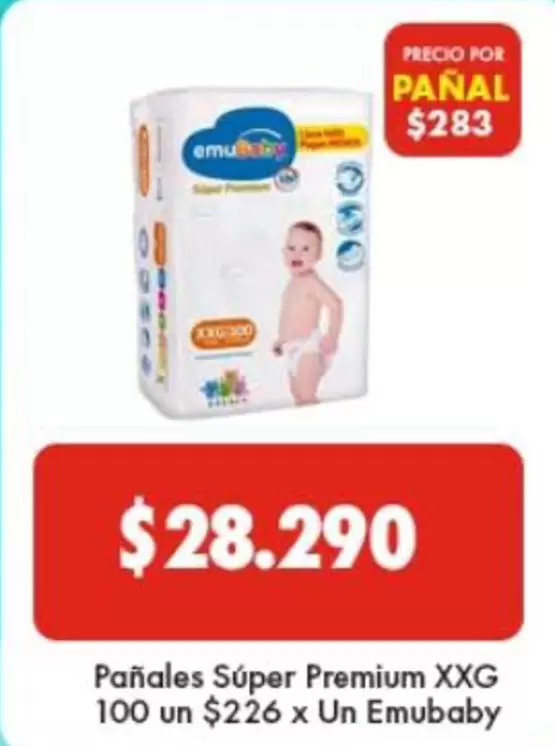 Emubaby - Panales Super Premium XXG 100 Un