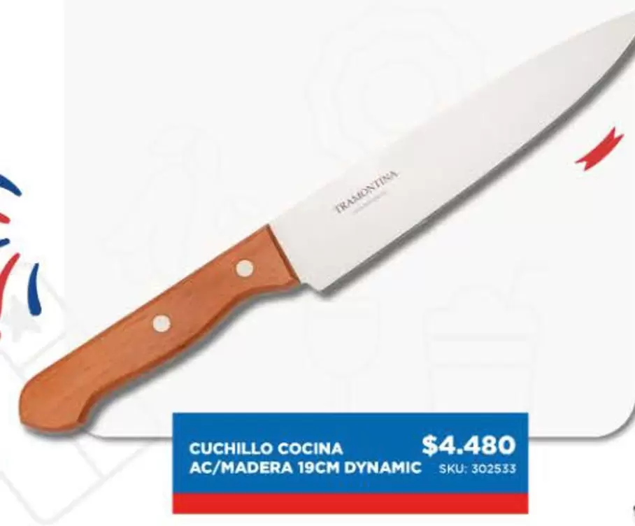 Tramontina - Cuchillo Cocina Ac/ Madera