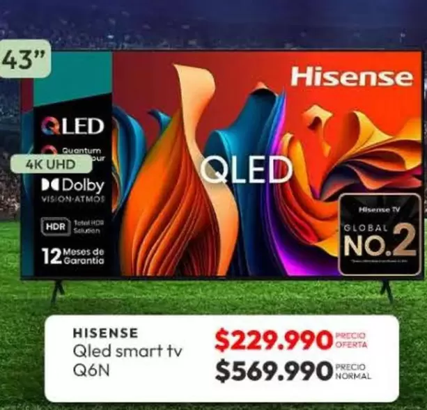 Hisense - Qled Smart Tv Q6N