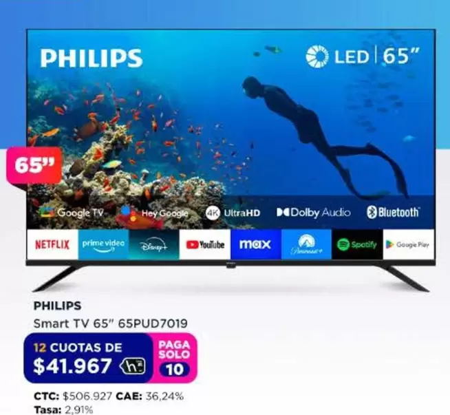 Philips - Smart Tv 65" 65pud7019