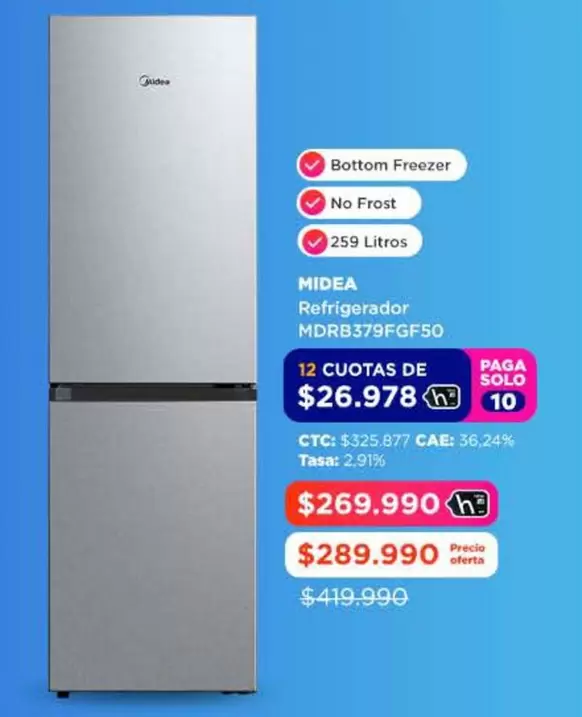 Midea - Refrigerador MDRB79FG50