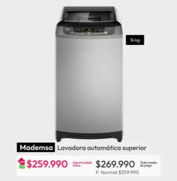 Mademsa - Lavadora Automática Superior