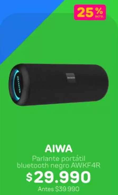 Aiwa - Parlante Portátil Bluetooth Negro
