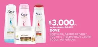 Dove - Shampoo, Acondicionador 400ml Tratamientos Capilar 300gr
