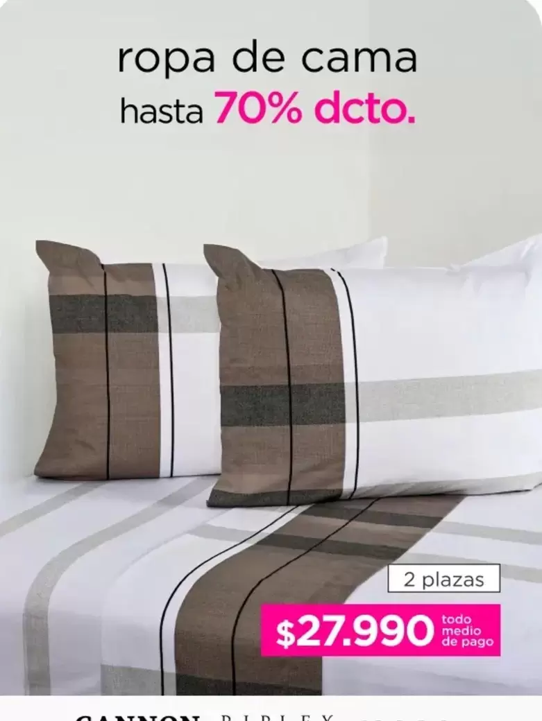 ropa de cama hasta 70% dcto