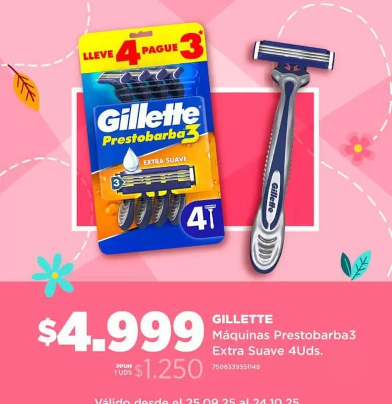 Gillette - Maquinas Prestobarba3 Extra Suave