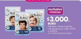 Bubu - Panales Desechables Ultrapremium G18 Xg14 O Xxg14