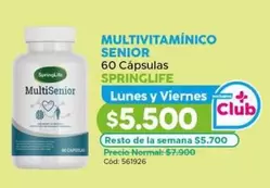Springlife - Multivitaminico Senior 60 Capsulas