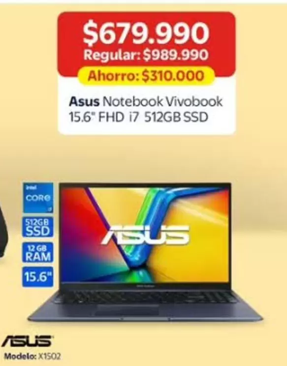 Asus - Notebook Vivobook 15.6" Fhd 17 512gb Ssd