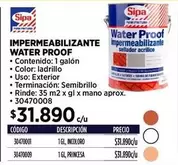 Sipa - Impermeabilizante Water Proof