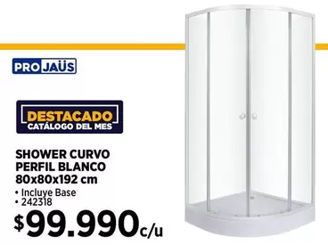 Shower Curvo Perfil Blanco