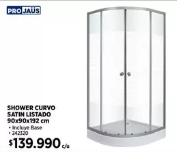 Shower Curvo Satin Listado 90x90x192 Cm