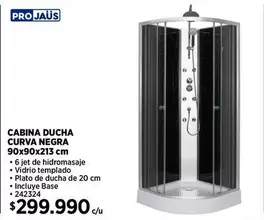 Cabina Ducha Curva Negra