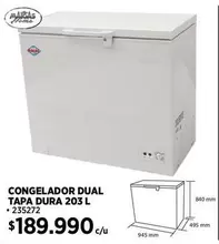 Congelador Dual Tapa Dura 203 L