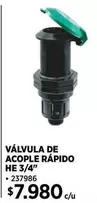 VÁLVULA DE ACOPLE RÁPIDO H 3/4