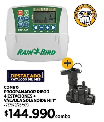 Next - Combo Programador 4 Estaciones + Valvula Solenoxide Hi 1''