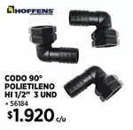 Hoffens - Codo 90° Polietileno Hi 1/2" 3 Und