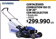 Hyundai - Cortacésped Combustion 150 Cc 5 Hp 20" Con Recollector